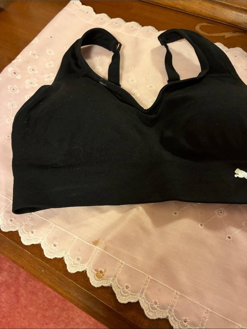 Puma Black Wireless Seamless Sports Bra